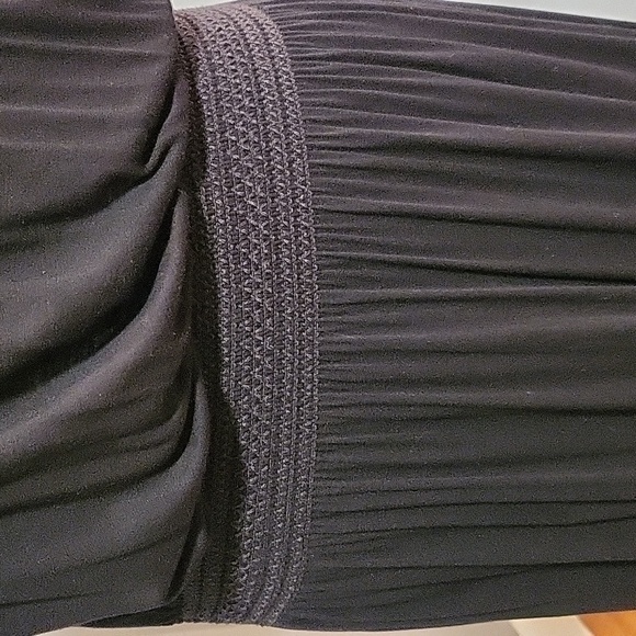 Theory Melaesa Black Drapey Jersey Knit Sleeveless Elastic Waist Maxi Dress Sz M - Picture 7 of 10